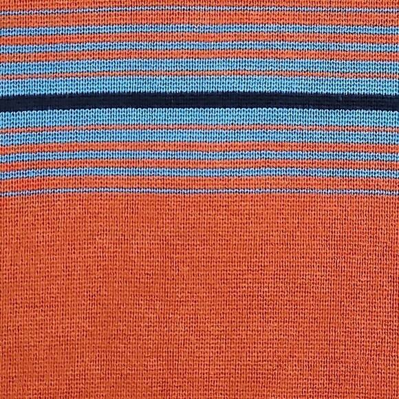 Nassau Bay Sweater Men's XXL Orange with Blue Stripes Long Sleeve Quiet Luxury - Picture 4 of 14